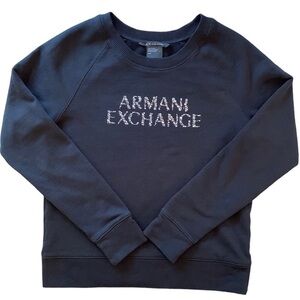A/X Armani  Exchange Metal Studded Logo Black Sweatshirt Women's size S
